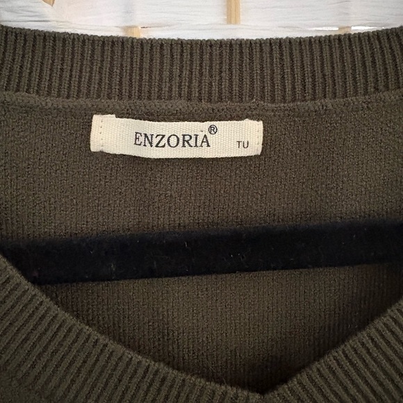 Rock & Roll Oversized Olive Green Sweater - Picture 4 of 6